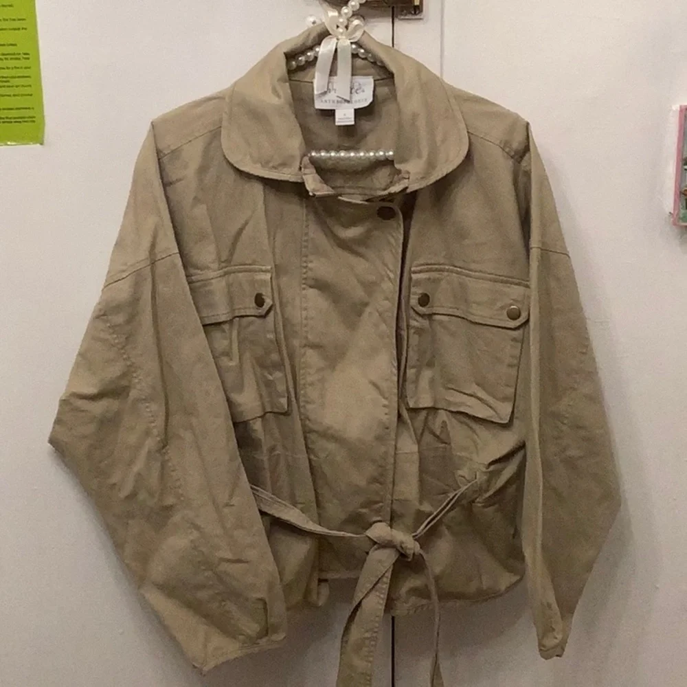 Anthropologie Mare Mare Utility Jacket Size Large Boho Crop Camel Color - Picture 1 of 7